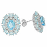 Sterling Silver Semi Mount Earrings Setting Oval OV 8x6mm White Topaz N0201P - Syzjewelry